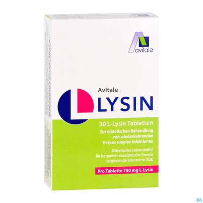 Sie sehen eine Packung L-lysin Tabl 750mg -avitale 30st, Produktbild: 03 L-lysin Tabl 750mg -avitale 30st, A-Nr.: 5431199 - 03