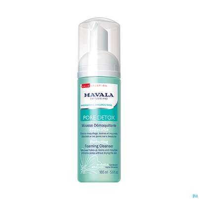 Sie sehen eine Packung Mavala Detox Pore Reinigungsschaum 542.02 165ml, Produktbild: 02 Mavala Detox Pore Reinigungsschaum 542.02 165ml, A-Nr.: 4910756 - 02