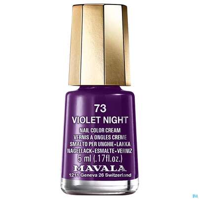Sie sehen eine Packung Mavala Nagellacke 73 Violet Night 5ml, Produktbild: 01 Mavala Nagellacke 73 Violet Night 5ml, A-Nr.: 5206605 - 01