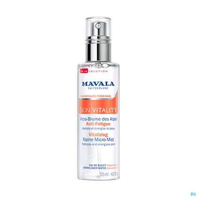 Sie sehen eine Packung Mavala Skin Vitality Micro Spray 536.02 125ml, Produktbild: 02 Mavala Skin Vitality Micro Spray 536.02 125ml, A-Nr.: 4910704 - 02