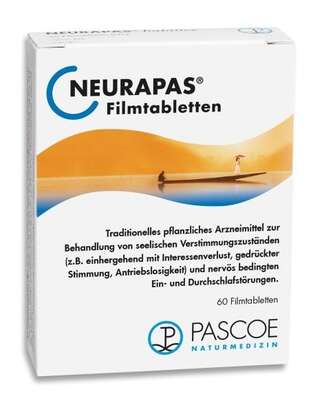Sie sehen eine Packung NEURAPAS® Filmtabletten, Produktbild: 01 NEURAPAS® Filmtabletten, A-Nr.: 3528291 - 01