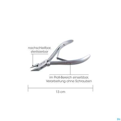 Sie sehen eine Packung Nagel Eckenzange Canal/rostfrei Schlanke Spitze 13cm 3017- 1st, Produktbild: 02 Nagel Eckenzange Canal/rostfrei Schlanke Spitze 13cm 3017- 1st, A-Nr.: 4786374 - 02