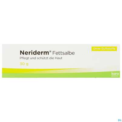 Sie sehen eine Packung Neriderm Fettsalbe Tb 30g, Produktbild: 01 Neriderm Fettsalbe Tb 30g, A-Nr.: 0558699 - 01