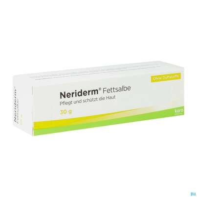 Sie sehen eine Packung Neriderm Fettsalbe Tb 30g, Produktbild: 02 Neriderm Fettsalbe Tb 30g, A-Nr.: 0558699 - 02