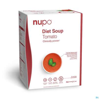 Sie sehen eine Packung Nupo Lebenswert Diet/soup Tomato 12st, Produktbild: 01 Nupo Lebenswert Diet/soup Tomato 12st, A-Nr.: 5738897 - 01