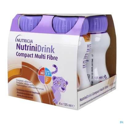 Sie sehen eine Packung Nutrini/drink Flasche Comp Multifibre 125ml Schoko-karamell 4st, Produktbild: 01 Nutrini/drink Flasche Comp Multifibre 125ml Schoko-karamell 4st, A-Nr.: 5857662 - 01
