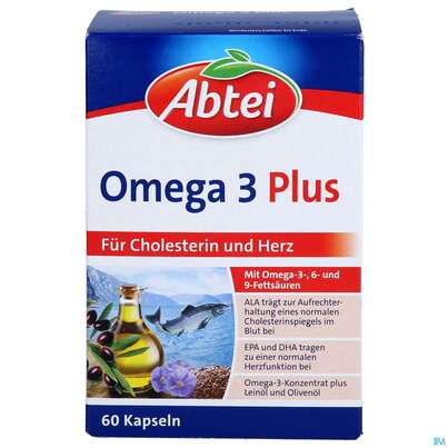 Sie sehen eine Packung Omega -3 Kapseln Abtei Titandioxidfrei 50000 60st, Produktbild: 01 Omega -3 Kapseln Abtei Titandioxidfrei 50000 60st, A-Nr.: 5746193 - 01