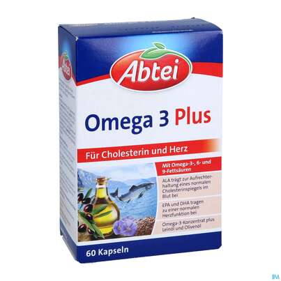 Sie sehen eine Packung Omega -3 Kapseln Abtei Titandioxidfrei 50000 60st, Produktbild: 03 Omega -3 Kapseln Abtei Titandioxidfrei 50000 60st, A-Nr.: 5746193 - 03