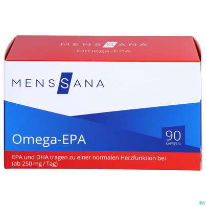 Sie sehen eine Packung Omega Kapseln Epa-menssana 90st, Produktbild: 01 Omega Kapseln Epa-menssana 90st, A-Nr.: 3894759 - 01