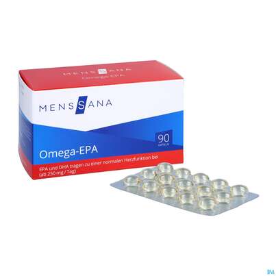 Sie sehen eine Packung Omega Kapseln Epa-menssana 90st, Produktbild: 05 Omega Kapseln Epa-menssana 90st, A-Nr.: 3894759 - 05