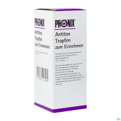 Sie sehen eine Packung Phoenix Tropfen Antitox 50ml, Produktbild: 02 Phoenix Tropfen Antitox 50ml, A-Nr.: 2373745 - 02