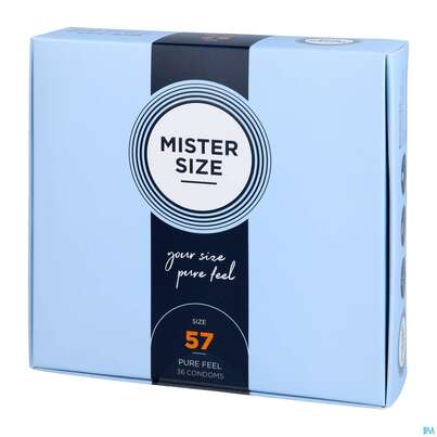 Sie sehen eine Packung Praeservative Kondome Mister Size 57 36st, Produktbild: 02 Praeservative Kondome Mister Size 57 36st, A-Nr.: 5594197 - 02