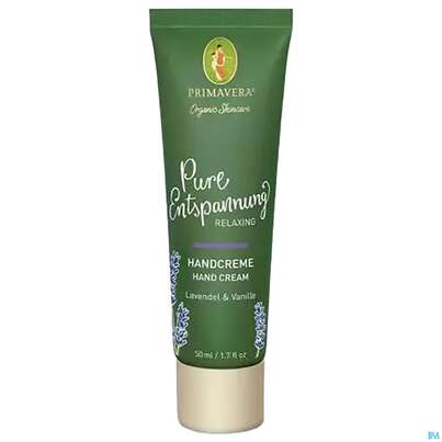 Sie sehen eine Packung Primavera Pure/entspannung Handcreme 50ml, Produktbild: 02 Primavera Pure/entspannung Handcreme 50ml, A-Nr.: 5732601 - 02