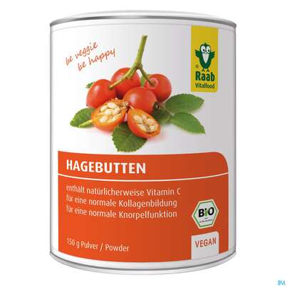 Sie sehen eine Packung Raab Bio Hagebutten Pulver 150g, Produktbild: 02 Raab Bio Hagebutten Pulver 150g, A-Nr.: 4361396 - 02