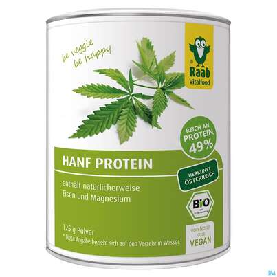 Sie sehen eine Packung Raab Bio Hanf Protein Pulver 125g, Produktbild: 01 Raab Bio Hanf Protein Pulver 125g, A-Nr.: 4366040 - 01