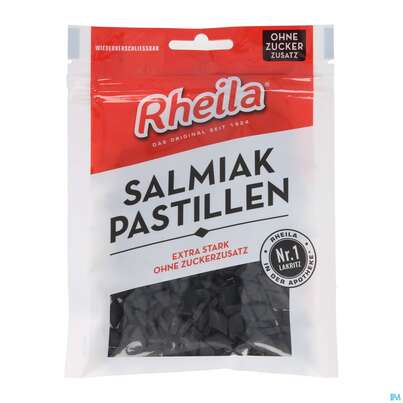 Sie sehen eine Packung Rheila Salmiak Pastillen Ohne Zuckerzusatz 90g, Produktbild: 01 Rheila Salmiak Pastillen Ohne Zuckerzusatz 90g, A-Nr.: 4517160 - 01