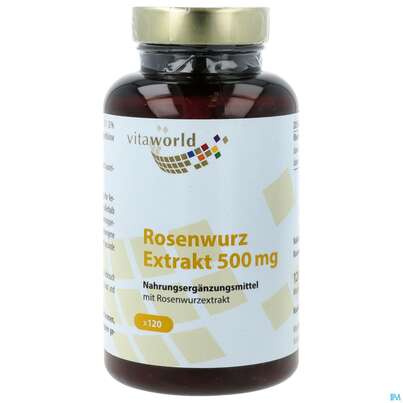 Sie sehen eine Packung Rhodiola Rosea Kapseln Rosenwurz Extrakt 500mg 120st, Produktbild: 01 Rhodiola Rosea Kapseln Rosenwurz Extrakt 500mg 120st, A-Nr.: 4845993 - 01