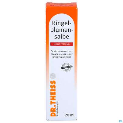 Sie sehen eine Packung Ringelblumen Salbe Dr.theiss Nicht Fettend 20ml, Produktbild: 01 Ringelblumen Salbe Dr.theiss Nicht Fettend 20ml, A-Nr.: 3109430 - 01