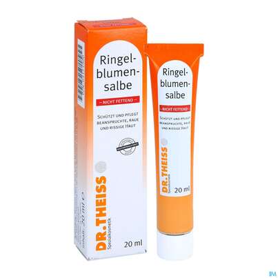 Sie sehen eine Packung Ringelblumen Salbe Dr.theiss Nicht Fettend 20ml, Produktbild: 05 Ringelblumen Salbe Dr.theiss Nicht Fettend 20ml, A-Nr.: 3109430 - 05
