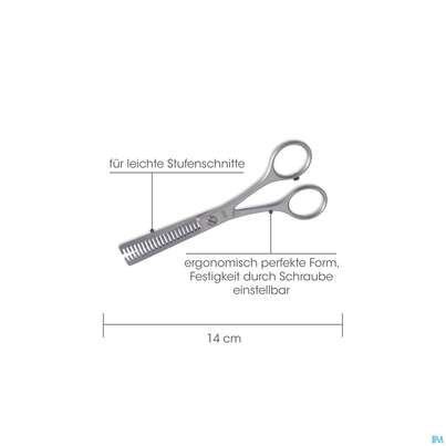 Sie sehen eine Packung Scheren Canal Rostfrei Effilierschere 14cm 1022- 1st, Produktbild: 02 Scheren Canal Rostfrei Effilierschere 14cm 1022- 1st, A-Nr.: 4881581 - 02