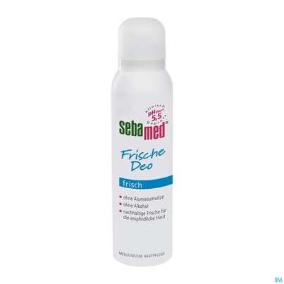Sie sehen eine Packung Sebamed Deo/zerstaeuber Aerosol Frisch 150ml, Produktbild: 01 Sebamed Deo/zerstaeuber Aerosol Frisch 150ml, A-Nr.: 4084850 - 01