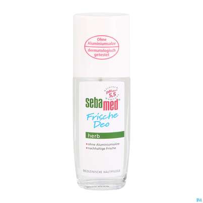 Sie sehen eine Packung Sebamed/sebapharma Deo/zerstaeuber Herb 75ml, Produktbild: 01 Sebamed/sebapharma Deo/zerstaeuber Herb 75ml, A-Nr.: 3399480 - 01