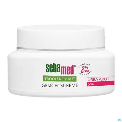 Sie sehen eine Packung Sebamed Akut Gesichtscreme Urea 5% 50ml, Produktbild: 02 Sebamed Akut Gesichtscreme Urea 5% 50ml, A-Nr.: 3399600 - 02