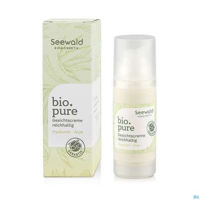 Sie sehen eine Packung Seewald Bio.pure Gesichtscreme Reichhaltig 30ml, Produktbild: 01 Seewald Bio.pure Gesichtscreme Reichhaltig 30ml, A-Nr.: 5378921 - 01