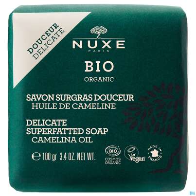 Sie sehen eine Packung Seifen Nuxe Bio Soap Superfatted Camelina Oil Delicate Sensitiv 100g, Produktbild: 03 Seifen Nuxe Bio Soap Superfatted Camelina Oil Delicate Sensitiv 100g, A-Nr.: 5649952 - 03