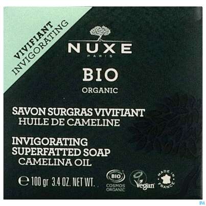 Sie sehen eine Packung Seifen Nuxe Bio Soap Superfatted Camelina Oil Invigorat. Normal 100g, Produktbild: 01 Seifen Nuxe Bio Soap Superfatted Camelina Oil Invigorat. Normal 100g, A-Nr.: 5649946 - 01