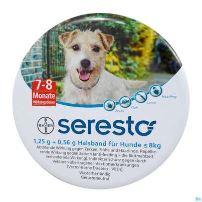 Sie sehen eine Packung Seresto Halsband F/hunde Kleiner Gleich 8kg 1,25g + 0,56g 1st, Produktbild: 02 Seresto Halsband F/hunde Kleiner Gleich 8kg 1,25g + 0,56g 1st, A-Nr.: 3907692 - 02