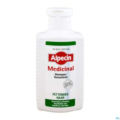 Sie sehen eine Packung Shampoon Alpecin/medicinal Konzentrat Fettiges Haar 200ml, Produktbild: 01 Shampoon Alpecin/medicinal Konzentrat Fettiges Haar 200ml, A-Nr.: 2949257 - 01
