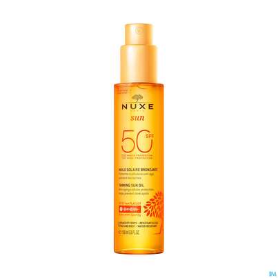 Sie sehen eine Packung Sonnenprodukte Nuxe Sun Gesicht +koerper Tanning Sun Oil Spf50 150ml, Produktbild: 01 Sonnenprodukte Nuxe Sun Gesicht +koerper Tanning Sun Oil Spf50 150ml, A-Nr.: 5755281 - 01