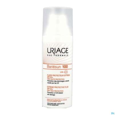 Sie sehen eine Packung Sonnenprodukte Uriage/bariesun Schutz-fluid Extrem 100 Spf50+ 50ml, Produktbild: 11 Sonnenprodukte Uriage/bariesun Schutz-fluid Extrem 100 Spf50+ 50ml, A-Nr.: 5617900 - 11