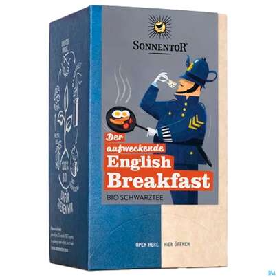 Sie sehen eine Packung Sonnentor Doppelkammerbeutel/bio English Breakfast Tee 32,4g 02685 18st, Produktbild: 02 Sonnentor Doppelkammerbeutel/bio English Breakfast Tee 32,4g 02685 18st, A-Nr.: 5804884 - 02