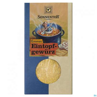 Sie sehen eine Packung Sonnentor Emmas Eintopf Gewuerz Bio 00973 50g, Produktbild: 02 Sonnentor Emmas Eintopf Gewuerz Bio 00973 50g, A-Nr.: 4356981 - 02