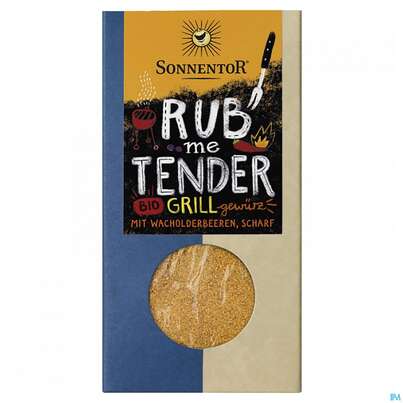 Sie sehen eine Packung Sonnentor Gewuerzmischung/bio Rub Me Tender 00848 60g, Produktbild: 01 Sonnentor Gewuerzmischung/bio Rub Me Tender 00848 60g, A-Nr.: 4793629 - 01