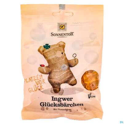 Sie sehen eine Packung Sonnentor Ingwer/bio Gluecksbaerchen 00055 100g, Produktbild: 01 Sonnentor Ingwer/bio Gluecksbaerchen 00055 100g, A-Nr.: 3257892 - 01