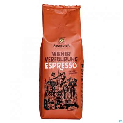 Sie sehen eine Packung Sonnentor Kaffee/bio Espresso Ganze Bohne 01103 500g, Produktbild: 02 Sonnentor Kaffee/bio Espresso Ganze Bohne 01103 500g, A-Nr.: 5744550 - 02