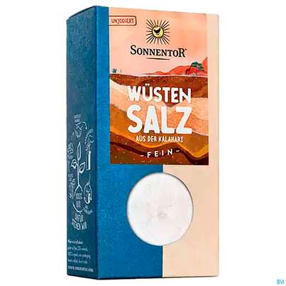 Sie sehen eine Packung Sonnentor Kalahari Wuestensalz Fein 00695 150g, Produktbild: 03 Sonnentor Kalahari Wuestensalz Fein 00695 150g, A-Nr.: 5636441 - 03
