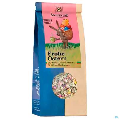 Sie sehen eine Packung Sonnentor Kraeutertee/bio Frohe Ostern 00577 60g, Produktbild: 03 Sonnentor Kraeutertee/bio Frohe Ostern 00577 60g, A-Nr.: 4793569 - 03