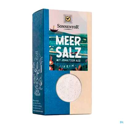 Sie sehen eine Packung Sonnentor Meersalz +jodhaltiger Alge 01209 150g, Produktbild: 01 Sonnentor Meersalz +jodhaltiger Alge 01209 150g, A-Nr.: 5636470 - 01