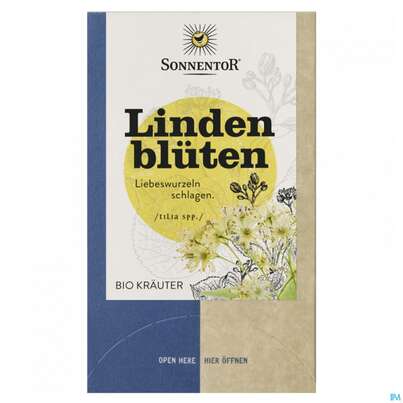 Sie sehen eine Packung Sonnentor Tee/bio Lindenblueten Doppelkammmerbtl 02556 18st, Produktbild: 02 Sonnentor Tee/bio Lindenblueten Doppelkammmerbtl 02556 18st, A-Nr.: 5048307 - 02