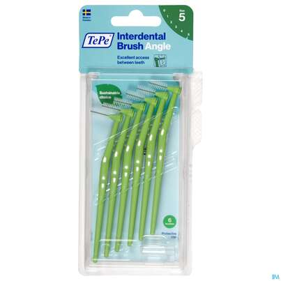 Sie sehen eine Packung Tepe Interdentalbuersten Angle 0,8mm Gruen 6st, Produktbild: 01 Tepe Interdentalbuersten Angle 0,8mm Gruen 6st, A-Nr.: 3793320 - 01