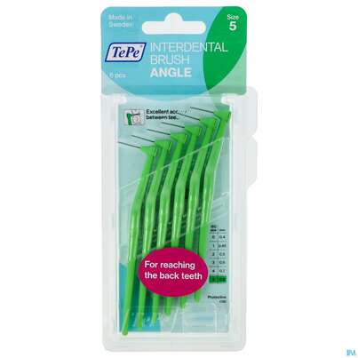 Sie sehen eine Packung Tepe Interdentalbuersten Angle 0,8mm Gruen 6st, Produktbild: 02 Tepe Interdentalbuersten Angle 0,8mm Gruen 6st, A-Nr.: 3793320 - 02
