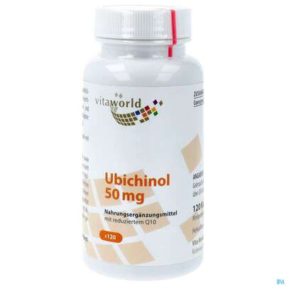 Sie sehen eine Packung Ubichinol Kapseln 50mg -nat 120st, Produktbild: 01 Ubichinol Kapseln 50mg -nat 120st, A-Nr.: 4845415 - 01