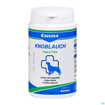 Sie sehen eine Packung Veterinaerprodukte Canina Hunde Knoblauch-tabl 180g, Produktbild: 01 Veterinaerprodukte Canina Hunde Knoblauch-tabl 180g, A-Nr.: 3202632 - 01