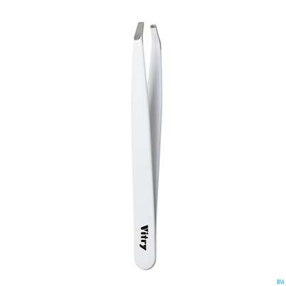 Sie sehen eine Packung Vitry Abgewinkelte Und Farbige Zupfpinzette Weiss 1pc, Produktbild: 01 Vitry Abgewinkelte Und Farbige Zupfpinzette Weiss 1pc, A-Nr.: 4627612 - 01