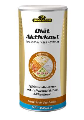 Sie sehen eine Packung Peeroton Diät Aktivkost Schokolade, Produktbild: 01 Peeroton Diät Aktivkost Schokolade, A-Nr.: 4550915 - 01