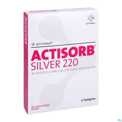 Sie sehen eine Packung Wundauflagen Actisorb/silver 220 -chemomedica Mas065 9,5x 6,5cm 10st, Produktbild: 02 Wundauflagen Actisorb/silver 220 -chemomedica Mas065 9,5x 6,5cm 10st, A-Nr.: 2380596 - 02